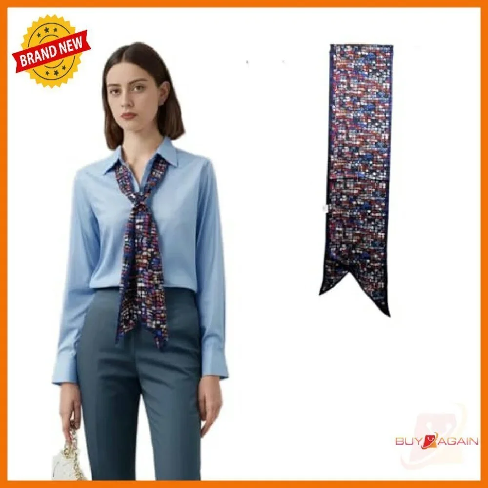 100% Mulberry Silk Scarf Hair Wrap Headband Handbag Accessory Necktie
